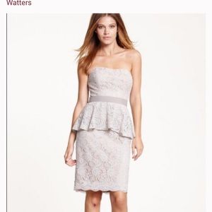 Watters lace peplum bridesmaids dress